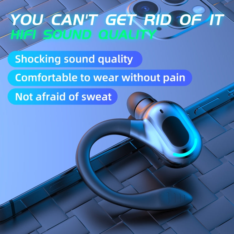 F8 Bluetooth 5.1 Ear-Mounted Stereo Wireless Sports Earphone, Single Earphone (Black+Blue), Single Earphone (Black+Green), Single Earphone (Black), Single Earphone (White), Single Earphone (Black+Red)