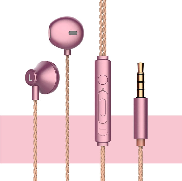 2 PCS TS720 3.5mm Heavy Bass Metal Earbud Wired Earphone, Red, Black, Silver Gray, Rose Gold