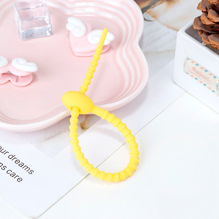 20 PCS Silicone Data Cable Storage Strap Cable Organizer, 21cm Orange, 21cm Pink, 21cm Brown, 21cm Grey, 21cm Yellow, 21cm Red, 21cm Green, 21cm Blue