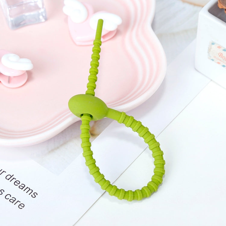 20 PCS Silicone Data Cable Storage Strap Cable Organizer, 21cm Orange, 21cm Pink, 21cm Brown, 21cm Grey, 21cm Yellow, 21cm Red, 21cm Green, 21cm Blue