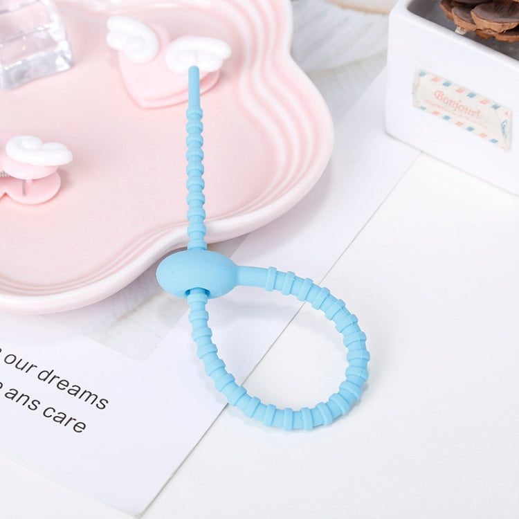 20 PCS Silicone Data Cable Storage Strap Cable Organizer, 21cm Orange, 21cm Pink, 21cm Brown, 21cm Grey, 21cm Yellow, 21cm Red, 21cm Green, 21cm Blue