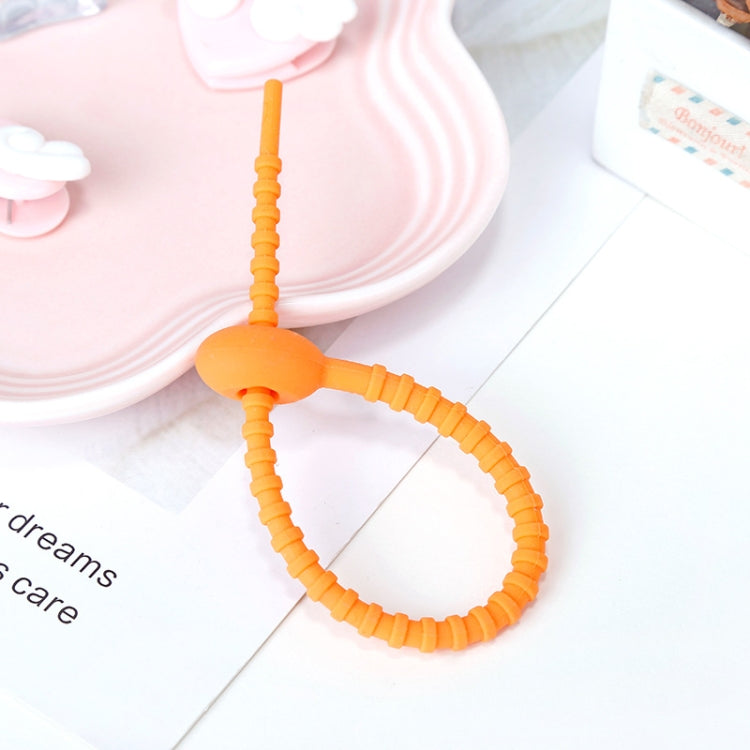 20 PCS Silicone Data Cable Storage Strap Cable Organizer, 21cm Orange, 21cm Pink, 21cm Brown, 21cm Grey, 21cm Yellow, 21cm Red, 21cm Green, 21cm Blue