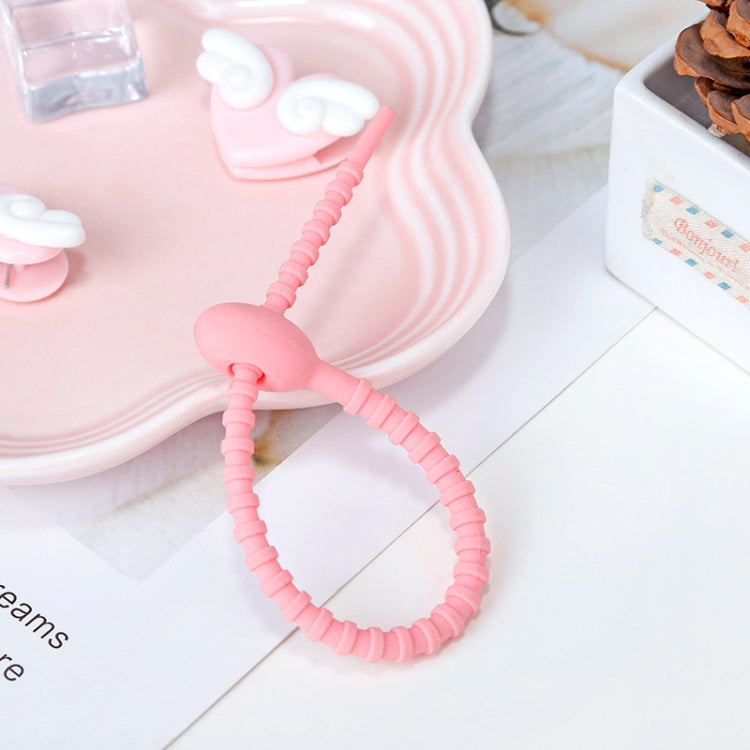 20 PCS Silicone Data Cable Storage Strap Cable Organizer, 21cm Orange, 21cm Pink, 21cm Brown, 21cm Grey, 21cm Yellow, 21cm Red, 21cm Green, 21cm Blue