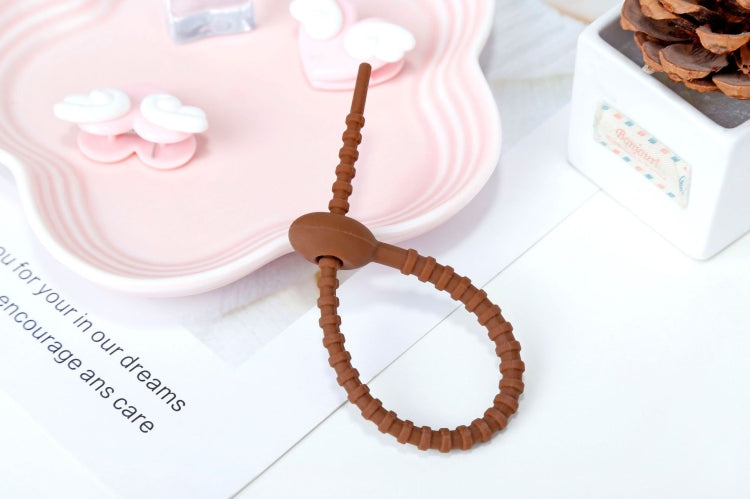 20 PCS Silicone Data Cable Storage Strap Cable Organizer, 21cm Orange, 21cm Pink, 21cm Brown, 21cm Grey, 21cm Yellow, 21cm Red, 21cm Green, 21cm Blue