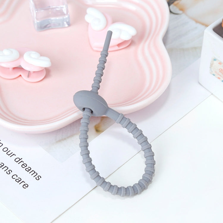 20 PCS Silicone Data Cable Storage Strap Cable Organizer, 21cm Orange, 21cm Pink, 21cm Brown, 21cm Grey, 21cm Yellow, 21cm Red, 21cm Green, 21cm Blue