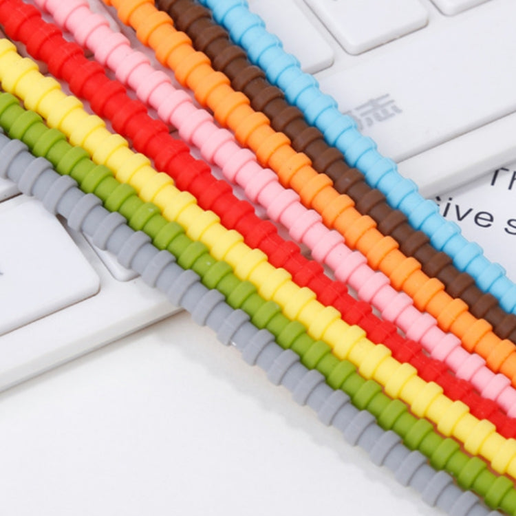 20 PCS Silicone Data Cable Storage Strap Cable Organizer, 21cm Orange, 21cm Pink, 21cm Brown, 21cm Grey, 21cm Yellow, 21cm Red, 21cm Green, 21cm Blue