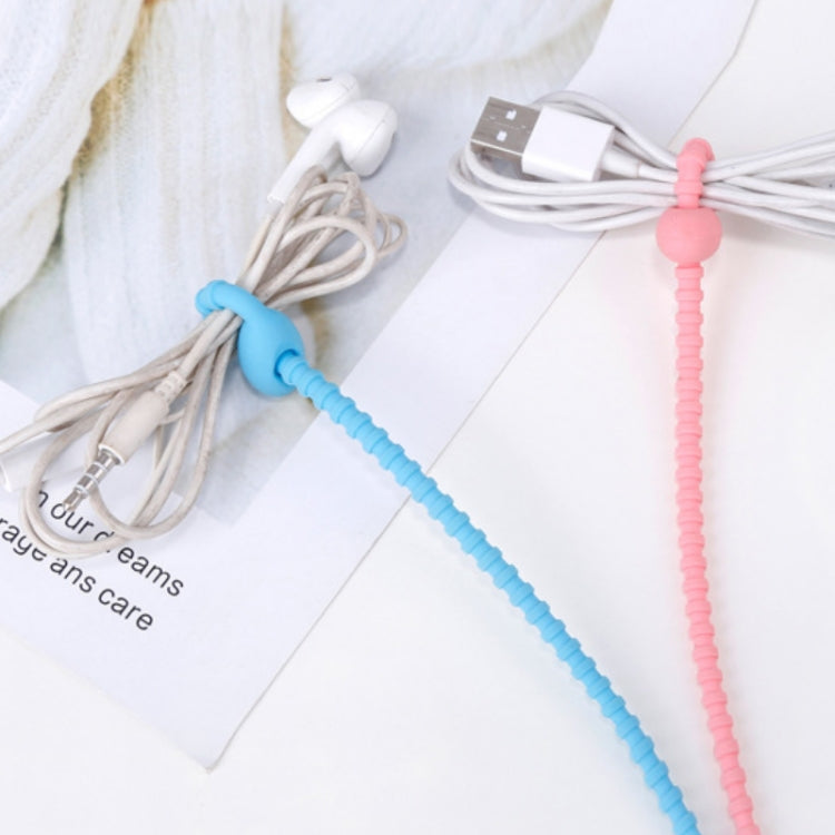 20 PCS Silicone Data Cable Storage Strap Cable Organizer, 21cm Orange, 21cm Pink, 21cm Brown, 21cm Grey, 21cm Yellow, 21cm Red, 21cm Green, 21cm Blue