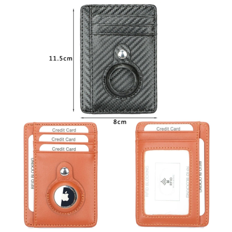 TQ-319 Anti-Theft Anti-Lost Tracker Leather Card Holder For AirTag, Style:, Carbon Fiber (Black), Carbon Fiber (Brown), Flat Pattern (Black), Flat Pattern (Brown), Leather Flat Pattern (Black)