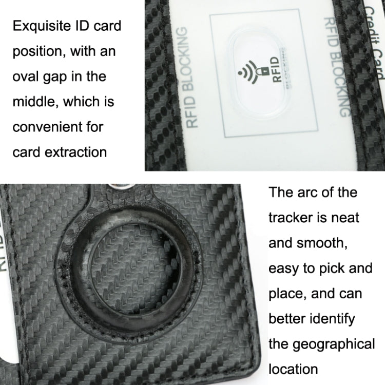 TQ-319 Anti-Theft Anti-Lost Tracker Leather Card Holder For AirTag, Style:, Carbon Fiber (Black), Carbon Fiber (Brown), Flat Pattern (Black), Flat Pattern (Brown), Leather Flat Pattern (Black)