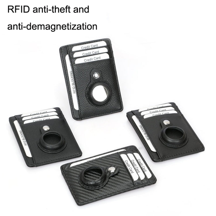 TQ-319 Anti-Theft Anti-Lost Tracker Leather Card Holder For AirTag, Style:, Carbon Fiber (Black), Carbon Fiber (Brown), Flat Pattern (Black), Flat Pattern (Brown), Leather Flat Pattern (Black)