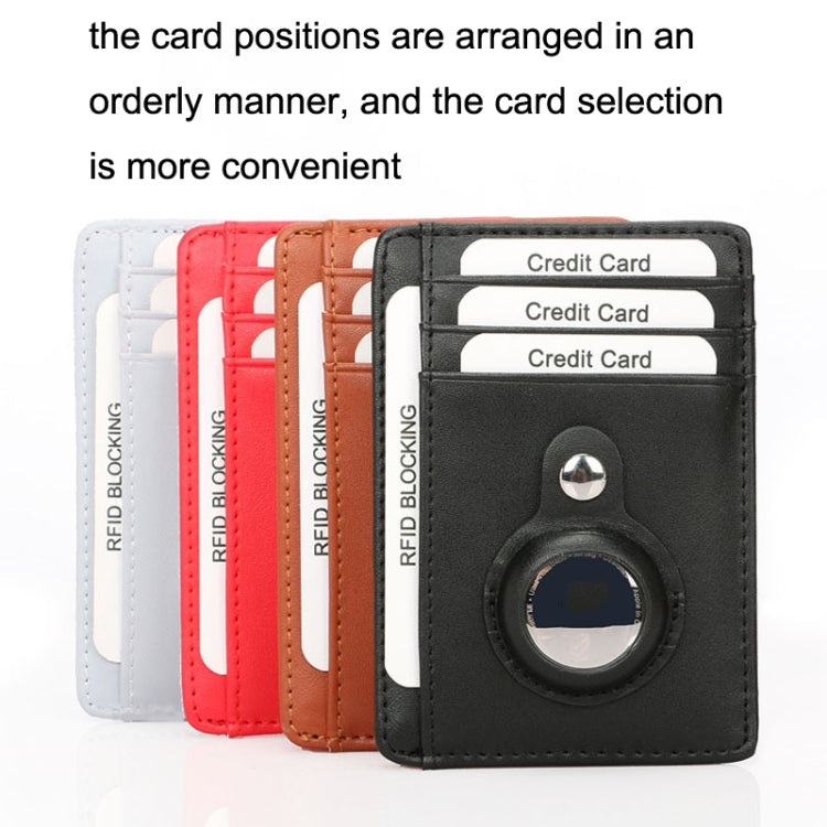 TQ-319 Anti-Theft Anti-Lost Tracker Leather Card Holder For AirTag, Style:, Carbon Fiber (Black), Carbon Fiber (Brown), Flat Pattern (Black), Flat Pattern (Brown), Leather Flat Pattern (Black)