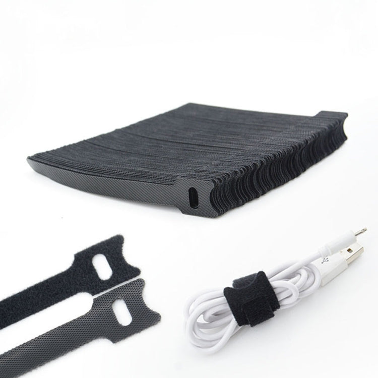 50 PCS T-shape Self-Adhesive Data Cable Organizer Colorful Bundles, 12 x 120mm Black, 12 x 150mm Black
