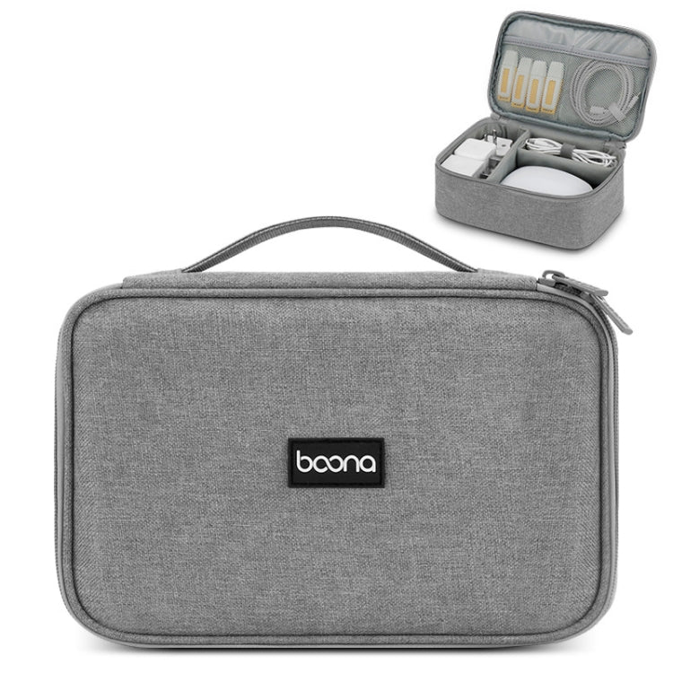 Baona Multifunctional Earphone Data Cable Digital Storage Bag, Spec:, Single-layer (Gray), Single-layer (Black), 2-layer (Gray), 2-layer (Black), Single-Layer Box (Gray), Single-Layer Box (Black), 2-layer Box (Gray), 2-layer Box (Black), XL (Gray)...