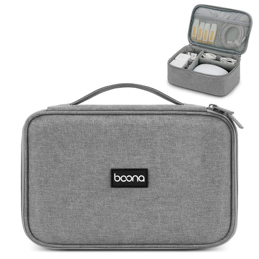 Baona Multifunctional Earphone Data Cable Digital Storage Bag, Spec:, Single-layer (Gray), Single-layer (Black), 2-layer (Gray), 2-layer (Black), Single-Layer Box (Gray), Single-Layer Box (Black), 2-layer Box (Gray), 2-layer Box (Black), XL (Gray)...