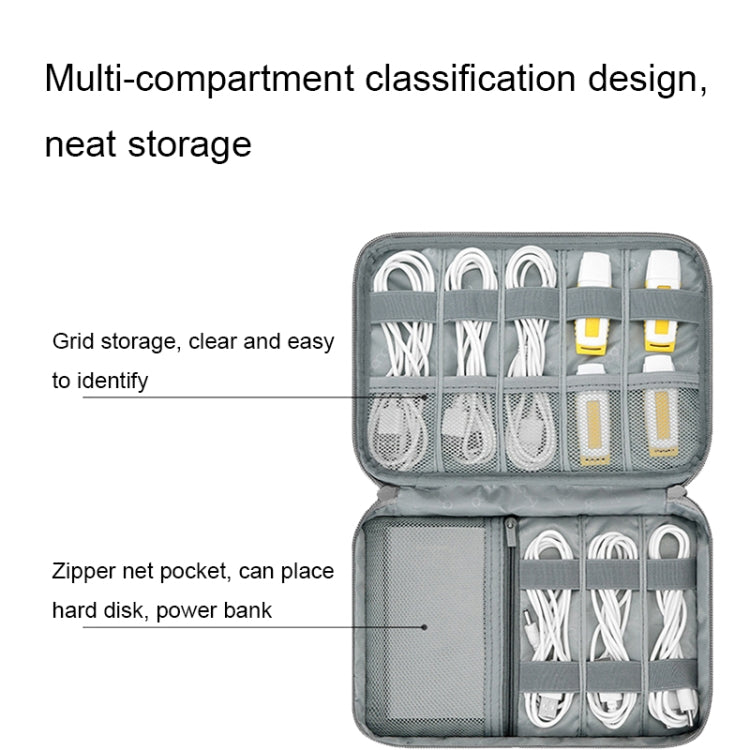 Baona Multifunctional Earphone Data Cable Digital Storage Bag, Spec:, Single-layer (Gray), Single-layer (Black), 2-layer (Gray), 2-layer (Black), Single-Layer Box (Gray), Single-Layer Box (Black), 2-layer Box (Gray), 2-layer Box (Black), XL (Gray)...