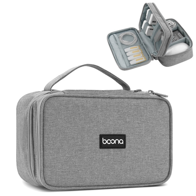 Baona Multifunctional Earphone Data Cable Digital Storage Bag, Spec:, Single-layer (Gray), Single-layer (Black), 2-layer (Gray), 2-layer (Black), Single-Layer Box (Gray), Single-Layer Box (Black), 2-layer Box (Gray), 2-layer Box (Black), XL (Gray)...