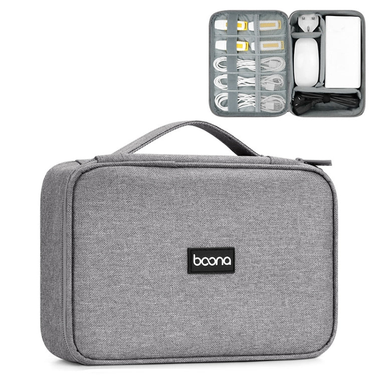 Baona Multifunctional Earphone Data Cable Digital Storage Bag, Spec:, Single-layer (Gray), Single-layer (Black), 2-layer (Gray), 2-layer (Black), Single-Layer Box (Gray), Single-Layer Box (Black), 2-layer Box (Gray), 2-layer Box (Black), XL (Gray)...