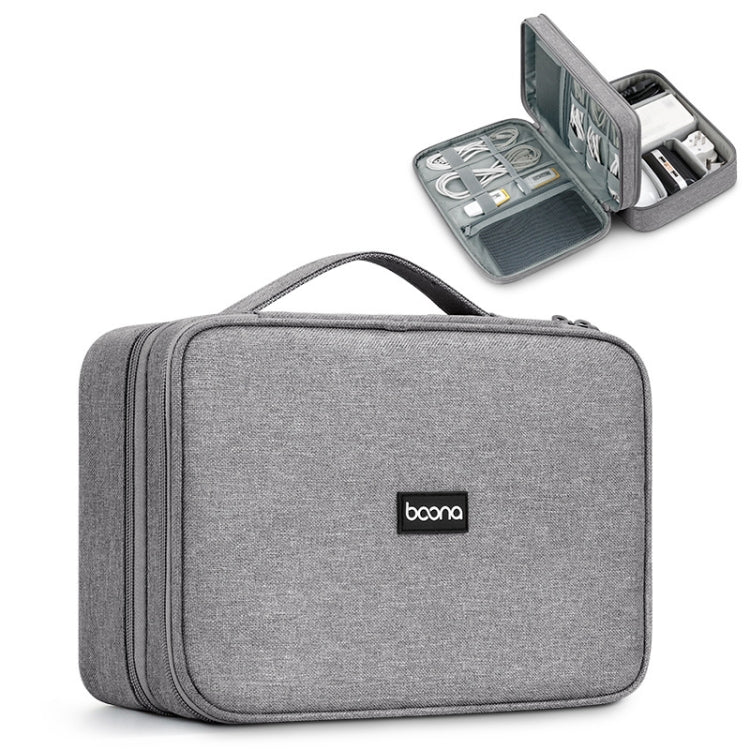 Baona Multifunctional Earphone Data Cable Digital Storage Bag, Spec:, Single-layer (Gray), Single-layer (Black), 2-layer (Gray), 2-layer (Black), Single-Layer Box (Gray), Single-Layer Box (Black), 2-layer Box (Gray), 2-layer Box (Black), XL (Gray)...