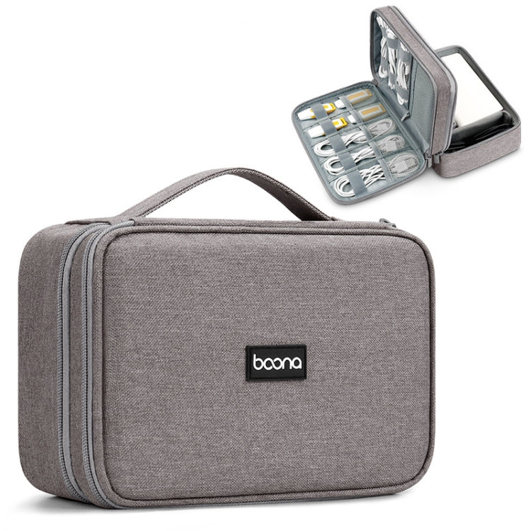 Baona Multifunctional Earphone Data Cable Digital Storage Bag, Spec:, Single-layer (Gray), Single-layer (Black), 2-layer (Gray), 2-layer (Black), Single-Layer Box (Gray), Single-Layer Box (Black), 2-layer Box (Gray), 2-layer Box (Black), XL (Gray)...