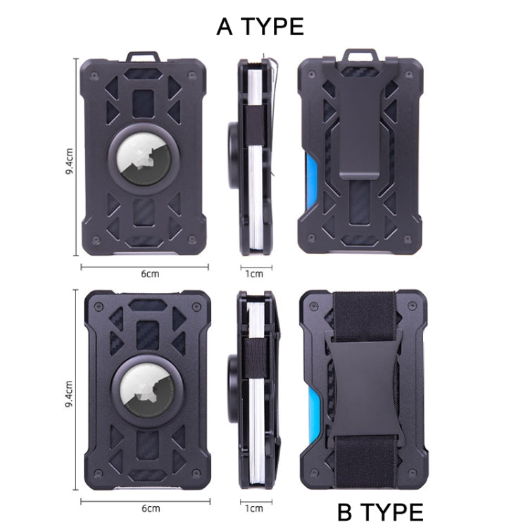 For AirTag Tracker Card Holder Metal Anti-Theft RFID Wallet, ak-4 B Silver, ak-4 B Blue, ak-4 B Gray, ak-4 A Black, ak-4 A Blue, ak-4 A Silver, ak-4 A Gray, ak-4 B Black