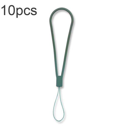 10pcs Silicone Woven Pattern Cell Phone Lanyard Anti-loss Hand Rope, Dark Night Green, White, Grass Purple, Light Green, Clove Purple, Antique White, Black, Red, Matcha Green, Lemon Yellow, Shallow Purple, Sand Pink, Sugar Orange, Tea Red