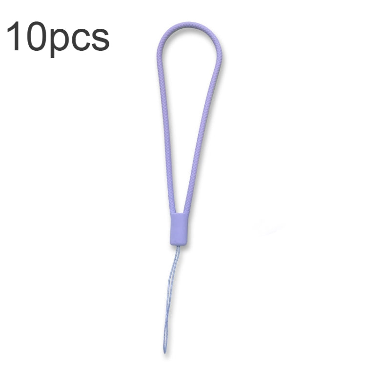 10pcs  Silicone Woven Pattern  Cell Phone Lanyard Anti-loss Hand Rope, Dark Night Green, White, Grass Purple, Light Green, Clove Purple, Antique White, Black, Red, Matcha Green, Lemon Yellow, Shallow Purple, Sand Pink, Sugar Orange, Tea Red            ...
