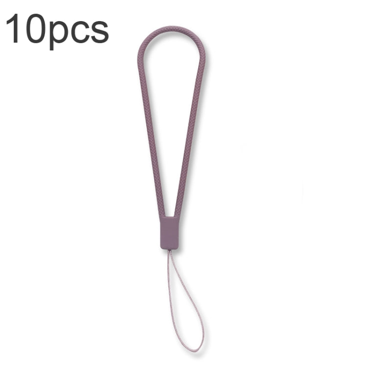 10pcs  Silicone Woven Pattern  Cell Phone Lanyard Anti-loss Hand Rope, Dark Night Green, White, Grass Purple, Light Green, Clove Purple, Antique White, Black, Red, Matcha Green, Lemon Yellow, Shallow Purple, Sand Pink, Sugar Orange, Tea Red            ...