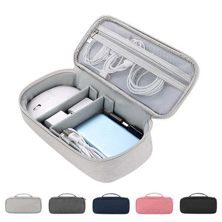 SM13 Multifunctional Digital Accessories Waterproof and Shock-absorbing Storage Bag, 25x6.5x12cm(Navy Blue), 25x6.5x12cm(Pink), 25x6.5x12cm(Black), 25x6.5x12cm(Gray), 25x6.5x12cm(Dark Gray)