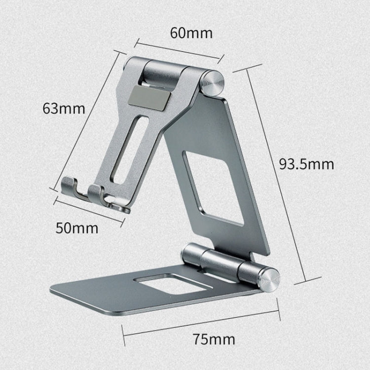 Z10A Aluminum Alloy Double Folding Mobile Phone Holder Desktop Tablet Lazy Holder