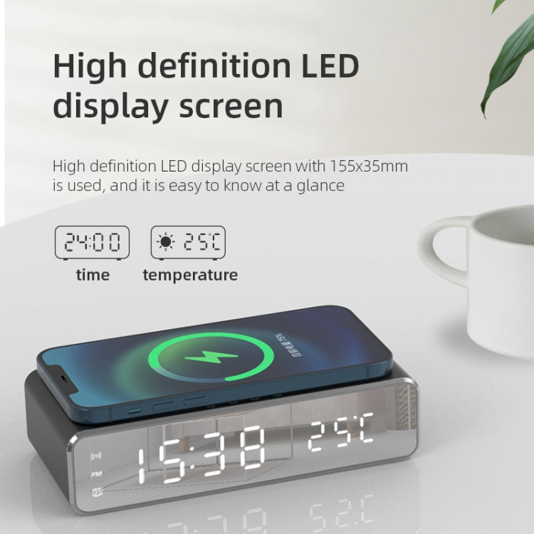 W258 With Clock / Temperature Display Desktop Phone / Earphone Wireless Charging