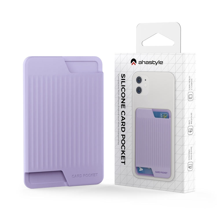 AhaStyle PT169 Mobile Phone Silicone Back Card Case Bus Card Bank Card Convenient Organizer, PT169 (Purple), PT169 (Pink), PT169 (Black), PT169 (Green)