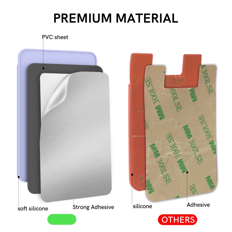 AhaStyle PT169 Mobile Phone Silicone Back Card Case Bus Card Bank Card Convenient Organizer, PT169 (Purple), PT169 (Pink), PT169 (Black), PT169 (Green)