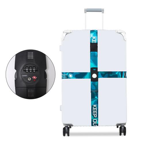 Elastic Luggage Cross Strap with TSA Lock – Colorful Travel Suitcase Belt