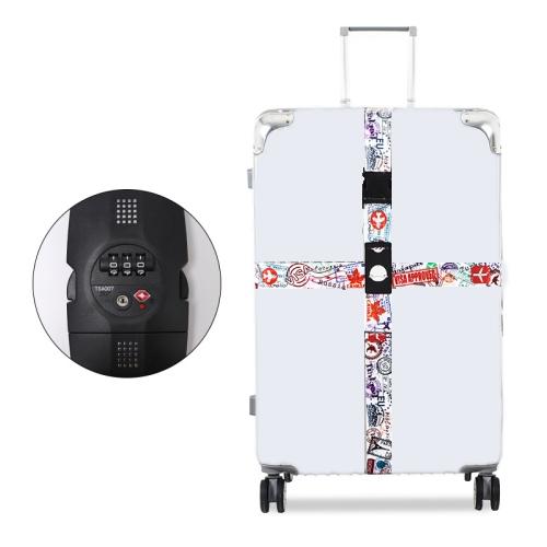 Elastic Luggage Cross Strap with TSA Lock – Colorful Travel Suitcase Belt
