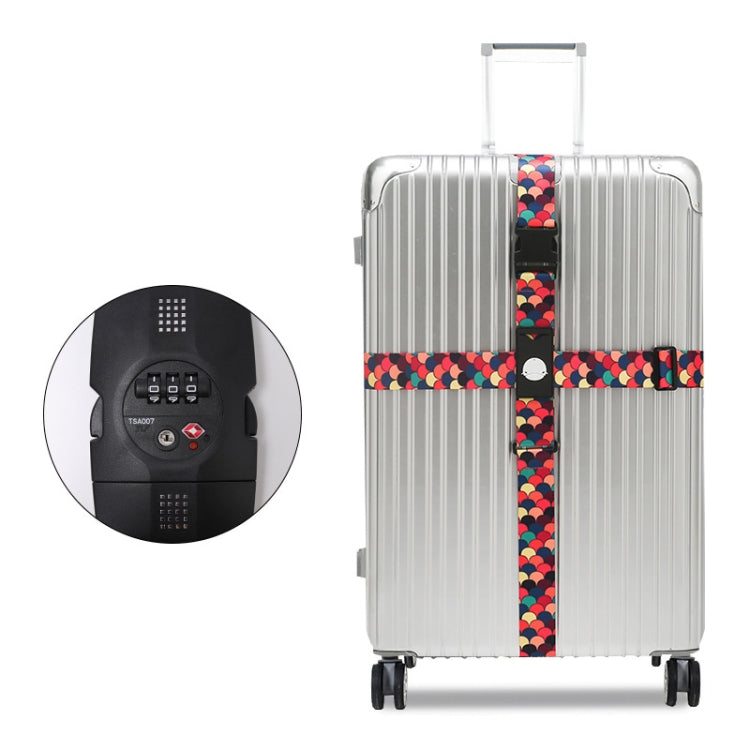 Elastic Luggage Cross Strap with TSA Lock – Colorful Travel Suitcase Belt
