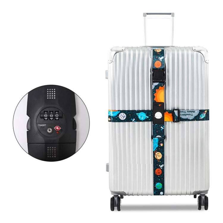 Elastic Luggage Cross Strap with TSA Lock – Colorful Travel Suitcase Belt