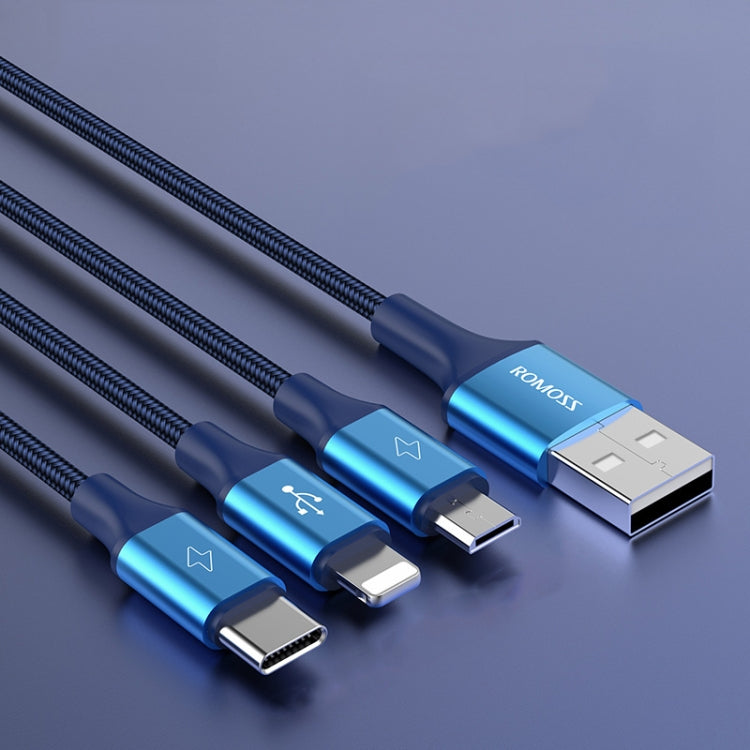 ROMOSS CB25 3 In 1 3.5A 8 Pin + Micro USB + Type C/USB-C Cable, 1m, 1.5m