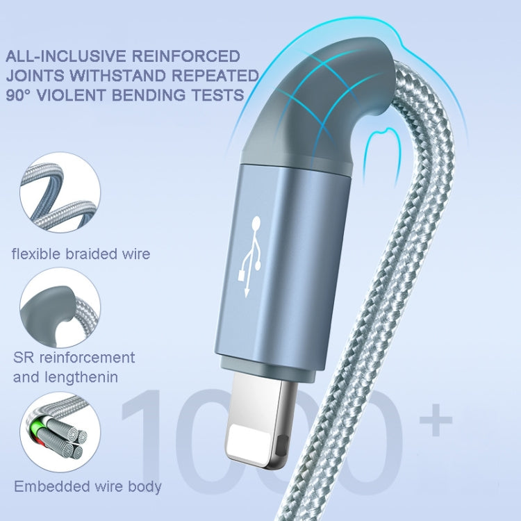 ROMOSS CB25 3 In 1 3.5A 8 Pin + Micro USB + Type C/USB-C Cable, 1m, 1.5m