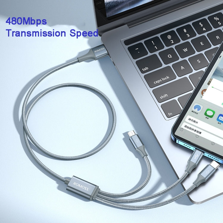 ROMOSS CB25 3 In 1 3.5A 8 Pin + Micro USB + Type C/USB-C Cable, 1m, 1.5m