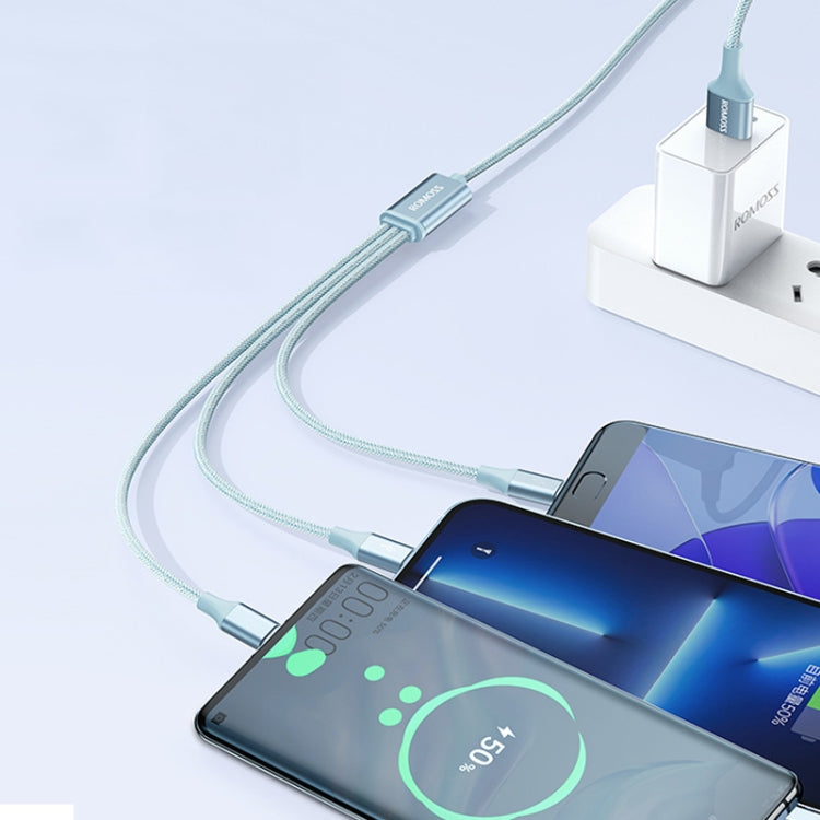 ROMOSS CB25 3 In 1 3.5A 8 Pin + Micro USB + Type C/USB-C Cable, 1m, 1.5m
