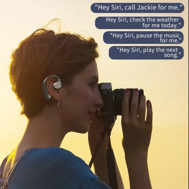 T50 Bluetooth 5.3 Wireless Headphone Single Ear Digital Display Stereo Earbuds, Color Boxed