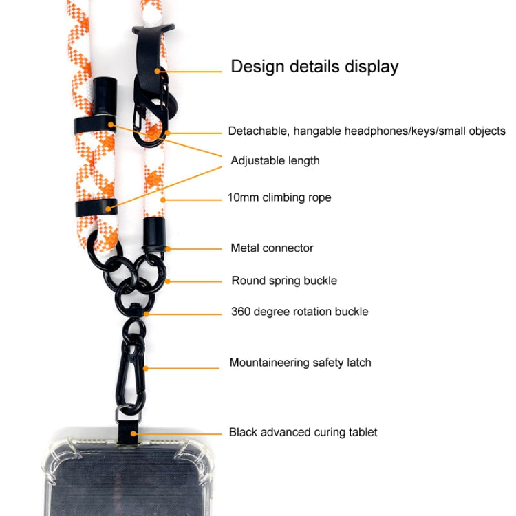 10mm Thick Rope Mobile Phone Anti-Lost Adjustable Lanyard Spacer