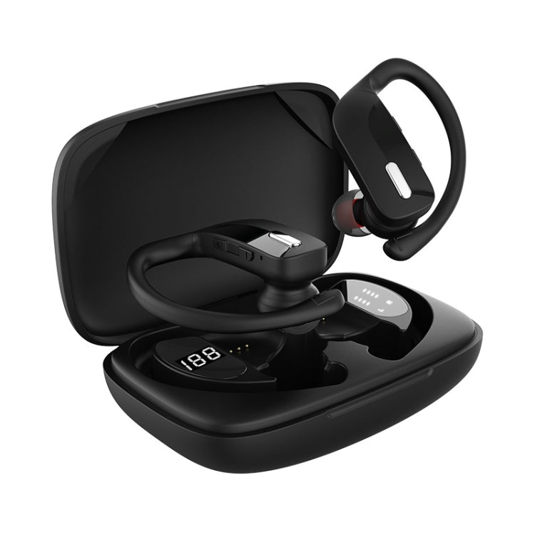 TWS Ear-mounted Noise Reduction LED Dual-battery Display Bluetooth Earphones, T16 (Black), T16 (Blue), T17 (Black)