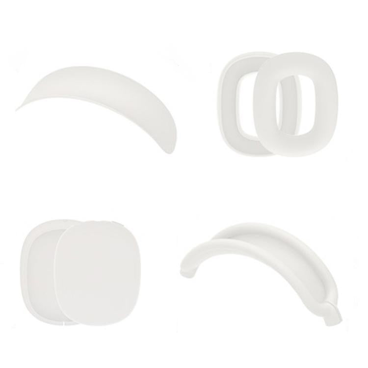 For AirPods Max Headphones 4-in-1 Silicone Replacement Cover Kit, 4-in-1 (White), 4-in-1 (Red), 4-in-1 (Transparent Black)