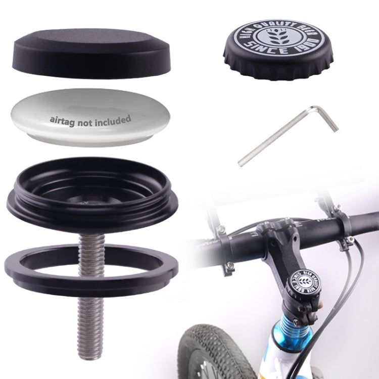 For AirTag Tracker Case Bicycle Hidden Headset Mount Anti-Theft Bike Locator Bracket Holder, Round, Beer Cover