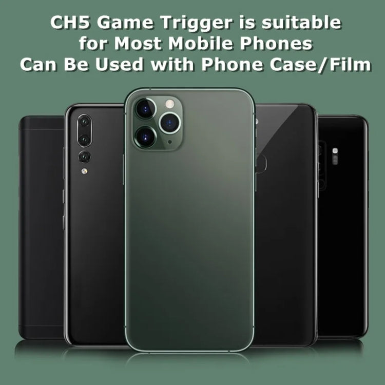 1pair CH5 Mobile Phone Trigger Mechanical Game Handle Contact High-sensitivity Aiming Key, Black, White, CH5 Blue