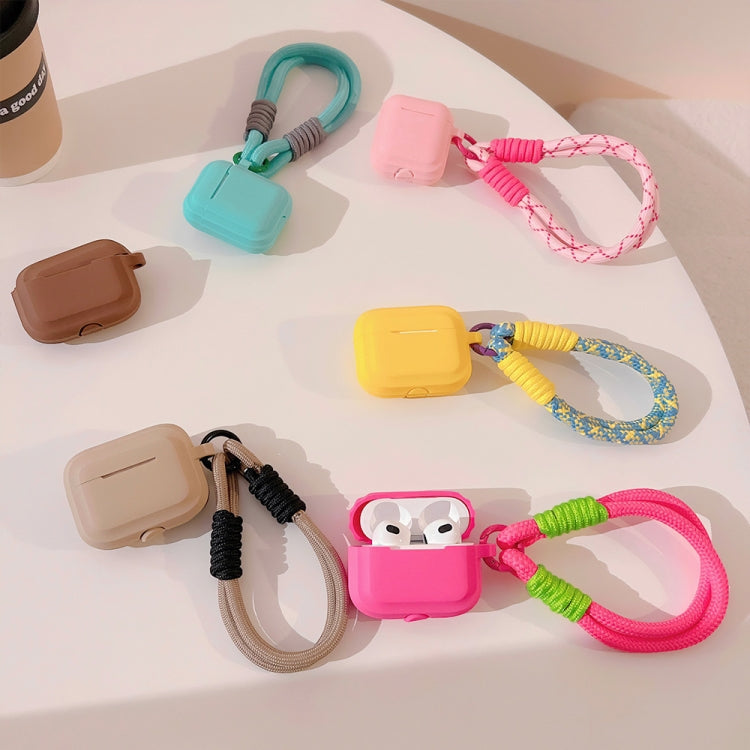 Dopamine Contrast Color Silicone Earphone Cover With Hand Strap, For AirPods 3, For AirPodS Pro 2, For AirPods Pro, For AirPods 2 / 1