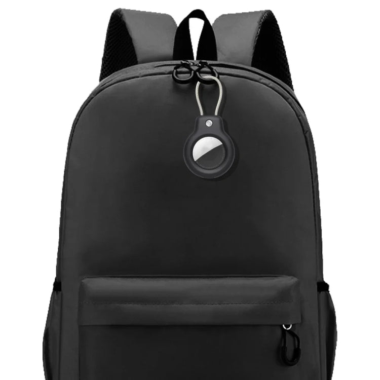 For AirTag Tracker Protective Cover With Metal Lanyard and Lock Three-proof Case, Black, White, Transparent Black