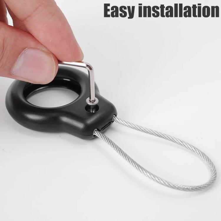 For AirTag Tracker Protective Cover With Metal Lanyard and Lock Three-proof Case, Black, White, Transparent Black