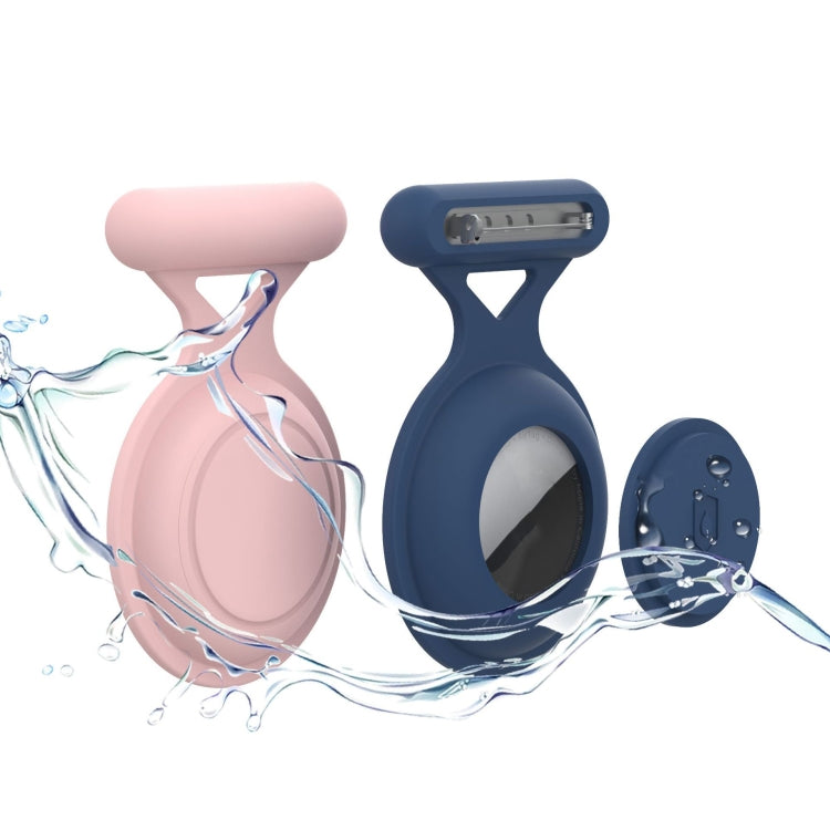 For AirTag Pin All Inclusive Life Waterproof Silicone Protective Case, Pin Black, Pin White, Pin Deep Blue